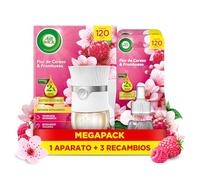Air Wick Eléctrico Aparato y recambio de ambientador automático eléctrico, con aroma a Flor de Cerezo & Frambuesa - 1 Aparato + 3 Recambios