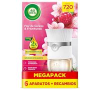 Air Wick Eléctrico Aparato y recambio de ambientador automático eléctrico, con aroma a Flor de Cerezo & Frambuesa - 6 Aparatos + 6 Recambios, El embalaje puede variar
