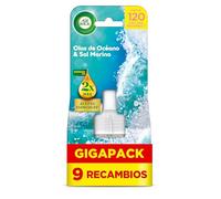 Air Wick Eléctrico Recambio de Ambientador Eléctrico, Esencia para Casa con Aroma a Olas de Océano y Sal Marina - 9 unidades