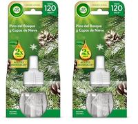 Air Wick Eléctrico - Recambio para Ambientador Eléctrico Air Wick con aroma a Pino del Bosque y Copos de Nieve, infusionado con 2 veces más aceites esenciales. (Paquete de 2)