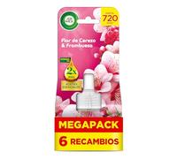 Air Wick Eléctrico - Recambios de ambientador, esencia para casa con aroma a Flor de Cerezo & Frambuesa pack de 6 unidades