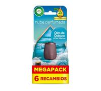 Air Wick Essential Mist - Recambio de Ambientador Difusor de Aceites Esenciales con Aroma a Brisa Marina, 6 x 20ml