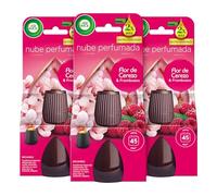 Air Wick Essential Mist - Recambio de Ambientador Difusor de Aceites Esenciales con Aroma a Flor de Cerezo & Frambuesa, 3 x 20ml