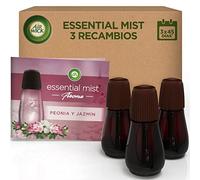 Air Wick Essential Mist - Recambio de Ambientador Difusor de Aceites Esenciales con Aroma a Peonia y Jazmín, Multicolor, 3 x 20ml