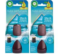 Air Wick Essential Mist, Recambio para ambientador difusor de aceites esenciales con aroma a Olas de océano y sal marina infusionado con 2 veces más aceites esenciales (Paquete de 2)