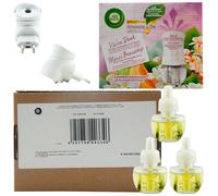Air Wick Frasco de aceite aromático - Juego de 3 frascos de fragancia - Ambientador y ambientador - Fragancia de verano - Fragancia floral para el enchufe - 1 x dispositivo y 3 x recambios