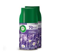 Air Wick Freshmatic - 2 Recambios de ambientador spray automático, esencia para casa con aroma Ambientador de Recambio Pradera Purpura de Lavanda - 250 ml x2