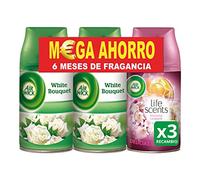 Air Wick Freshmatic Ambientador de Recambio White Bouquet y Delicias De Verano - Pack de 3 x 250 ml - Total 750 ml