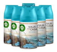 Air Wick Freshmatic Edición Limitada Viaja desde casa - Ambientador spray automático, esencia para casa con aroma a Entre dos aguas (Oasis Turquesa) - 6 Recambios