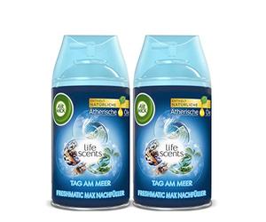 Air Wick Freshmatic Max Recambio automático en aerosol perfumado DUO, día junto al mar, 2 x 250 ml