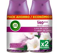 Air Wick Freshmatic - Recambio de Ambientador Spray Automático, Aroma a Lirio de Luna y Satén de Seda, 2 x 250ml