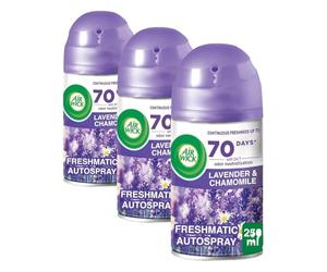Air Wick Freshmatic Recambio de Ambientador Spray Automático, Esencia para Casa con Aroma a Lavanda y Camomila, 1 Recambio (Paquete de 3)