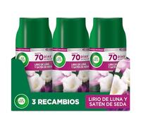 Air Wick Freshmatic - Recambio de Ambientador Spray Automático, Esencia para Casa con Aroma a Lirio de Luna y Satén de Seda - 3 Unidades