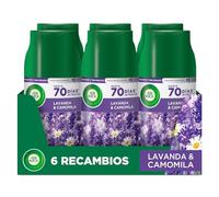 Air Wick Freshmatic - Recambio de ambientador spray automático, esencia para casa con aroma Ambientador de Recambio Pradera Purpura de Lavanda - 6 x 250 ml