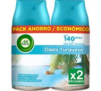 Air Wick Recambio para ambientador spray automático Oasis Turquesa – 250 ml – Pack de 2