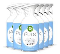 Air Wick Pure Fresh Wash - Espray aromático suave que neutraliza los olores y sin precipitaciones húmedas - Fragancia: lavado fresco - 6 x 250 ml