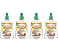 Air Wick - Recambio de ambientador automático sin aerosol, sabor vainilla y miel, paquete de 4 x 228 ml, neutralizador de olores activo fresco de 24 x 7, dura hasta 280 días, ambientador para el hogar