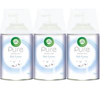 Air Wick - Recambios de ambientador automático en aerosol, algodón fresco, paquete de 3 unidades de 250 ml, aceites esenciales naturales, ambientador