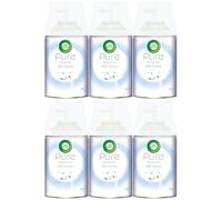 Air Wick - Recambios de ambientador automático en aerosol, algodón fresco, paquete de 6 unidades de 250 ml, aceites esenciales naturales, ambientador