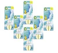 Air Wick Recarga de ambientadores - Fragancia de brisa mediterránea - Ambientador cítrico para enchufe - 6 x 19 ml recambios de frasco de aceite aromático