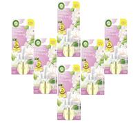 Air Wick Recarga de enchufe de fragancia - Fragancia de peonía y flor de jazmín - Aroma floral afrutado para el enchufe - 6 recambios de frasco de aceite aromático de 19 ml