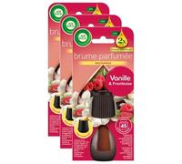 Air Wick Set de 3 recambios, aceites esenciales desodorantes, vainilla y frambuesa, niebla fragante, 20 ml