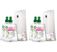 Air Wick Spray Automático Sin Aerosol, Ambientador Hogar Fragancia Flor de Jazmín, 1 Aparato, 2 Recambios, 24 x 7 Active Fresh Neutralizador de Olores, hasta 70 Días de Frescor (Paquete de 2)