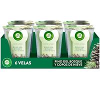 Air Wick Vela Aromática Perfumada con aroma a Pino del Bosque y Copos de nieve 105gr