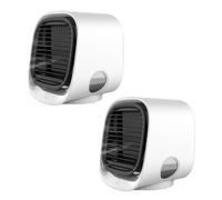 Aira Breeze Air Cooler, Portable Fan Humidifier & Scent Dispenser, Airabreeze Portable Air Conditioner,USB Operated, Instant Cooling with Water Mist, 4 Speed Settings (2Pcs White)