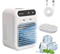 Airabreeze Portable Air Conditioner, 3-in-1 Evaporative Cooler & Humidifier, 500ml Water Tank, 2 Speeds & 2 Mist Modes, for Bedroom, Office, Car, Travel, Camping (A)