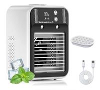 Airabreeze Portable Air Conditioner, 3-in-1 Evaporative Cooler & Humidifier, 500ml Water Tank, 2 Speeds & 2 Mist Modes, for Bedroom, Office, Car, Travel, Camping (B)