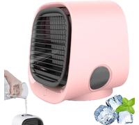 Airabreeze Portable Air Conditioner, 90-Second Cooling, Quiet Operation, Energy Efficient Mini Ac with 3 Speeds & Nightlight for Rooms up to 250 Sq.Ft (Rosa)