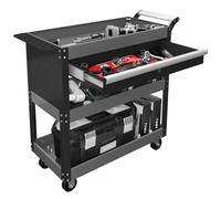 AIRAJ Carro de tres pisos | Taller con cajones | Carro multifuncional para talleres, talleres de reparación y almacén | Carro de taller | Negro