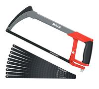 AIRAJ Sierra de Arco 300 mm,Sierra de Arco con 10 Hojas Intercambiables,Sierra Metales de 45 ° / 90 ° para Metal,Madera,Acero,Tubería PVC,Sierra para Metales y Plástico