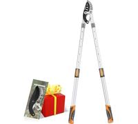 AIRAJ Yunque - Tijeras de podar telescópicas (70 - 103 cm, con cuchillas de acero SK-5, tamaño grande con diseño ajustable en 6 posiciones y mango antideslizante, tijeras de podar telescópicas para