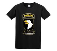 Airborne 101St Division Men's T-Shirt Unisex Black Cotton Print tee Shirts L