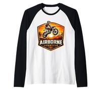 Airborne Lifestyle Dirt Bike Rider Motocross MX Moto Camiseta Manga Raglan