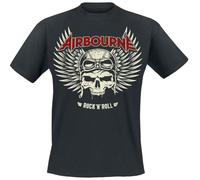 Airbourne Red Logo Mono Scorch Hombre Camiseta Negro 100% algodón Regular