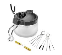 Airbrush Cleaner,Olla de Limpieza de Aerógrafo,Limpiador Aerografo,Kit Limpieza Aerógrafo con Cepillos Limpieza,Agujas Cepillo Lavado,Aerógrafo,Recipiente Limpieza Vidrio y Soporte