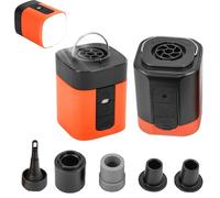 Airburst Pro - Compact Electric Pump with Vacuum & LED Light, 2-in-1 Portable Pump & Vacuum, Inflate Deflate for Air Loungers, Sleeping Pads, Vacuum Bags & More (Black+Orange)