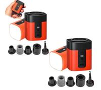 AirBurst Pro - Compact Electric Pump with Vacuum & LED Light, 2600 mAh Battery & Camping Light, Ultra-Fast and Mini Electric Air Pump, for Air Mattress, Pool Floats, Vacuum Storage Bags (2Pcs)