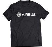 Airbus Aerospace - Camiseta de manga corta para hombre, de algodón, informal, a la moda, Negro, L