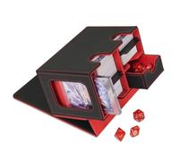 AIRCBC Caja para tarjetas MTG Commander Display para 160 tarjetas dobles, 35 pt, soporte magnético y bandeja de dados 7 dados