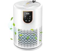 Aircillin Purificador de Aire con Filtro HEPA 5 Etapas, Air Purifier Elimina 99.97% Polen, Caspa, Humo y Olores, Silencio 25dB Modo Sueño, Temporizador, Luz, Bajo Consumo 12W