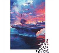 Aircraft Carrier Jigsaw Puzzles Puzzles for Adults Kids. 1000 Pieces Impossible Challenge Toy Educational Games Home Decoration for Adults& Kids Age 14 Years Up 1000pcs (75x50cm)