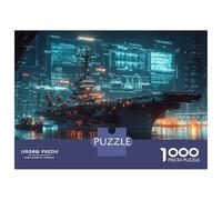 Aircraft Carrier Puzzle Imposible,desafío para Adultos Sci-fi Nightscape Juego Educativo 1000 Piezas Obra De Arte De Juego De para Adultos Y Niños 52x38cm/1000pcs