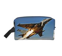 Aircraft Fighter Jets - Bolsa de almacenamiento de artículos de aseo impresa, bolsa organizadora de gran capacidad para banco de energía y uso de cables, White, One Size