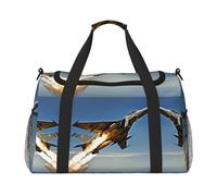 Aircraft Fighter Jets - Bolsa de viaje para el fin de semana, bolsa de entrenamiento, bolsa de yoga, bolsa de lona para artículos personales para Audlts, Black, Talla única