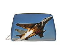 Aircraft Fighter Jets - Estuche de maquillaje de mano impreso, espacioso organizador de artículos de tocador diseñado para brochas y artículos de tocador, Gold, One Size