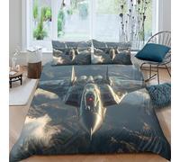 Aircraft in Flight Funda Edredon Juego de Ropa de Cama de 3 Piezas Impresión 3D Cierre de Aircraft in Flight Estilo Funda de Edredón Funda de Almohada a Juego for Adolescentes Double（200x200cm）